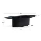 Couchtisch Olir aus gehärtetem Glas und Stahl 140 x 80 cm von Kave Home – Bild 2