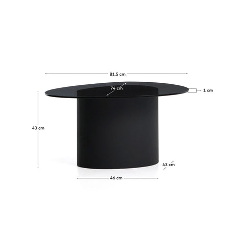 Couchtisch Olir aus gehärtetem Glas und Stahl 82 x 74 cm von Kave Home – Bild 2