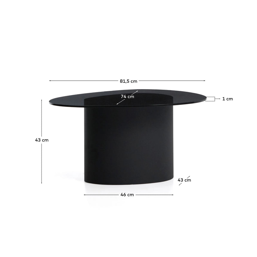 Couchtisch Olir aus gehärtetem Glas und Stahl 82 x 74 cm von Kave Home – Bild 2