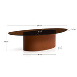 Couchtisch Olir aus gehärtetem Glas und braunem Stahl 140 x 80 cm von Kave Home – Bild 2