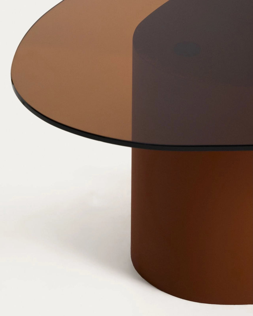 Couchtisch Olir aus gehärtetem Glas und braunem Stahl 82 x 74 cm von Kave Home – Bild 4