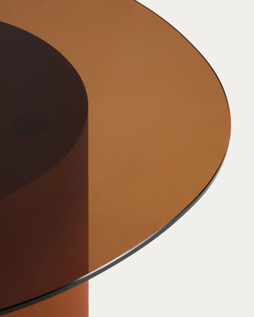 Couchtisch Olir aus gehärtetem Glas und braunem Stahl 82 x 74 cm von Kave Home – Bild 5