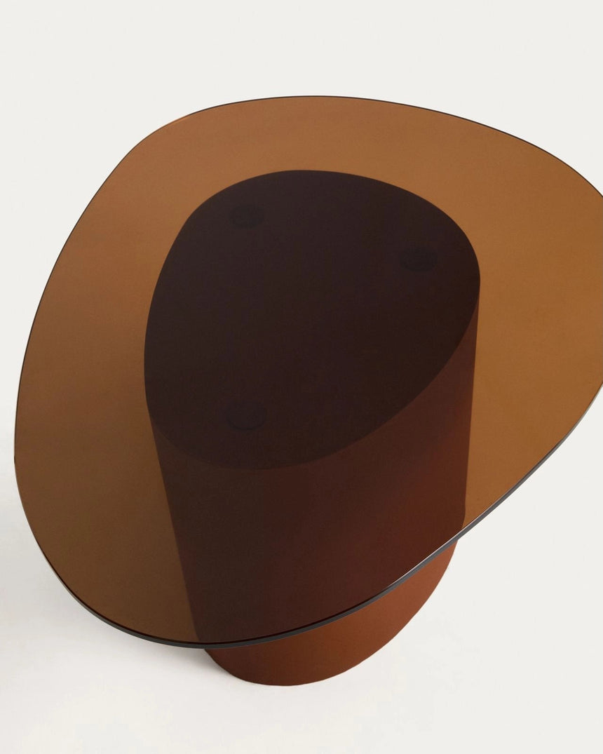 Couchtisch Olir aus gehärtetem Glas und braunem Stahl 82 x 74 cm von Kave Home – Bild 6