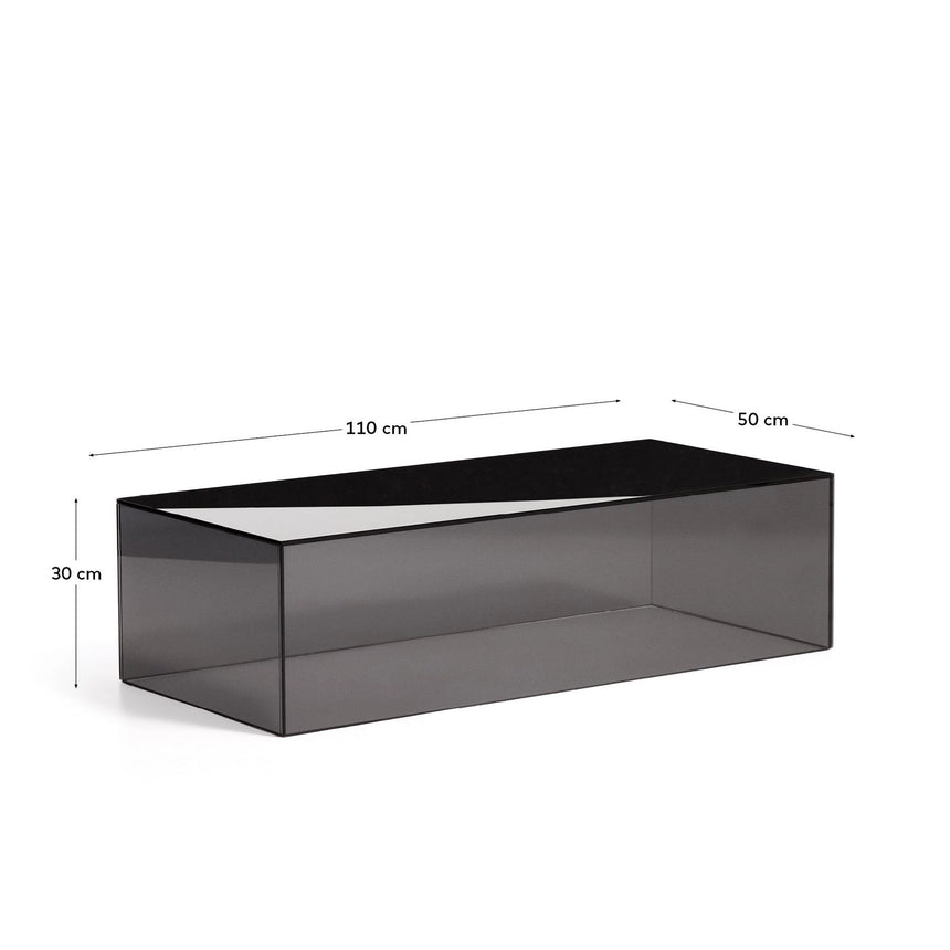 Couchtisch Orlia aus gehärtetem Glas in Dunkelgrau, 110 x 50 cm von Kave Home – Bild 2