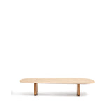 Couchtisch Pirita aus beigem Travertin mit Beinen aus massivem Eichenholz mit naturfarbenem Finish, 147 x 65 cm, FSC 100 % von Kave Home – Bild 1
