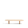 Couchtisch Pirita aus beigem Travertin mit Beinen aus massivem Eichenholz mit naturfarbenem Finish, 147 x 65 cm, FSC 100 % von Kave Home – Bild 1