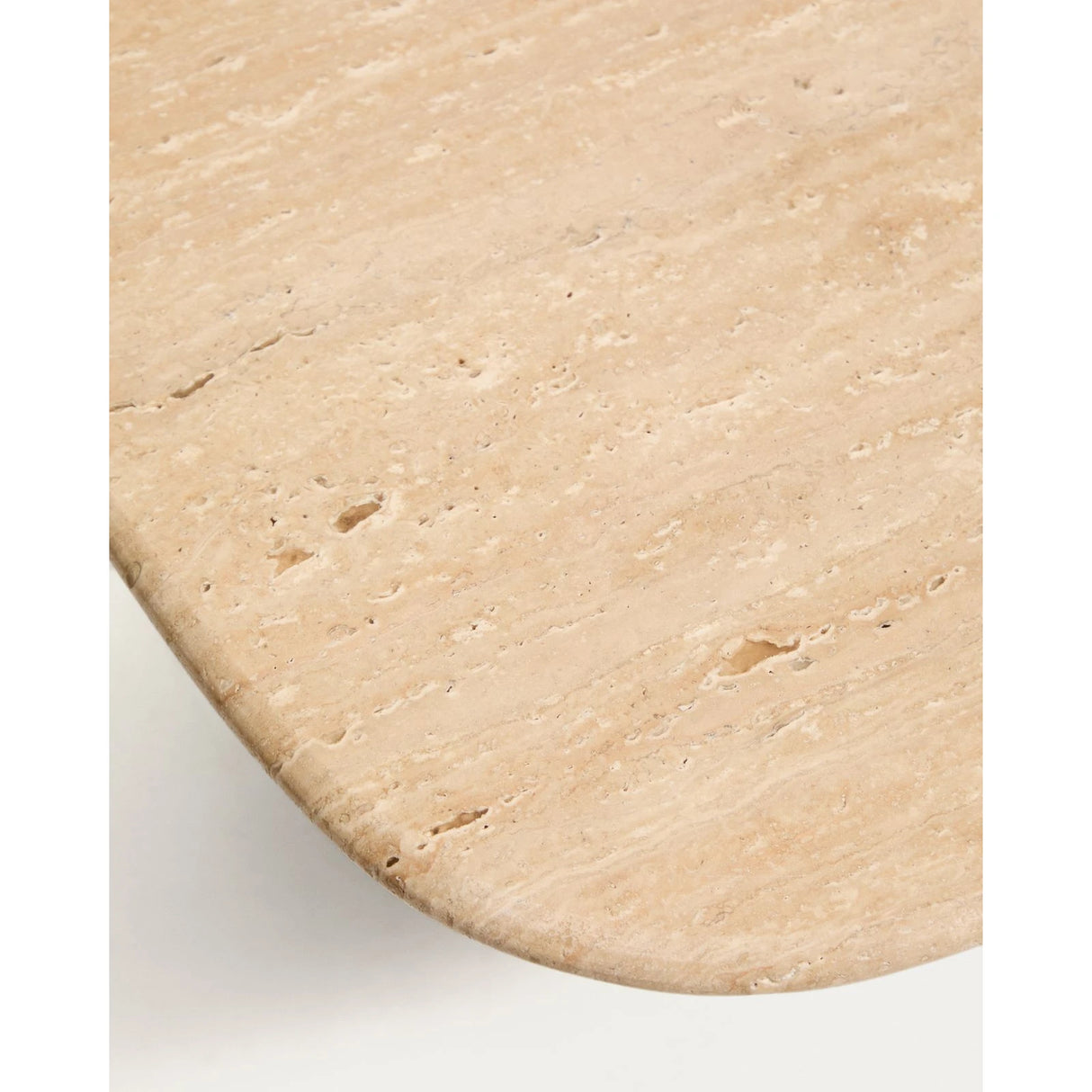Couchtisch Pirita aus beigem Travertin mit Beinen aus massivem Eichenholz mit naturfarbenem Finish, 147 x 65 cm, FSC 100 % von Kave Home – Bild 12