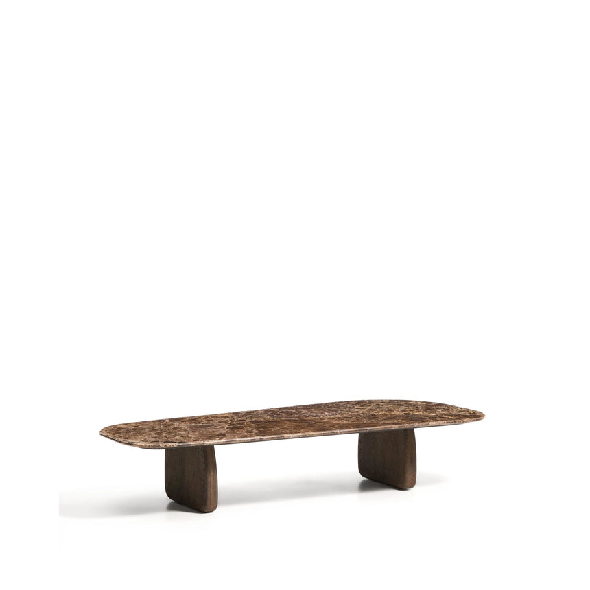 Couchtisch Pirita aus braunem Marmor mit Beinen aus massivem Eichenholz, 147 x 65 cm, FSC 100 % von Kave Home – Bild 5