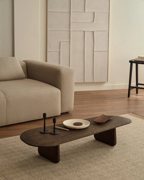 Couchtisch Pirita aus massiver Eiche mit dunklem Finish 146 x 56,5 cm FSC 100% von Kave Home – Produktbild 5