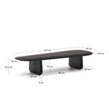 Couchtisch Pirita aus massiver Eiche mit schwarzem Finish 146 x 56,5 cm FSC 100% von Kave Home – Produktbild 4