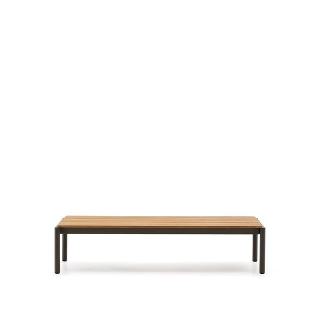 Couchtisch Sorells aus grünem Aluminium und Teakholz 63 x 144,6 cm FSC 100%   von Kave Home – Bild 1
