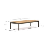Couchtisch Sorells aus grünem Aluminium und Teakholz 63 x 144,6 cm FSC 100%   von Kave Home – Bild 5