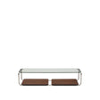 Couchtisch Tarsel aus gehärtetem Glas sowie Platte aus Nussbaumfurnier mit Gestell aus gebürstetem Edelstahl 140 x 60 cm von Kave Home – Bild 1