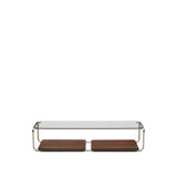 Couchtisch Tarsel aus gehärtetem Glas sowie Platte aus Nussbaumfurnier mit Gestell aus gebürstetem Edelstahl 140 x 60 cm von Kave Home – Bild 1