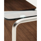 Couchtisch Tarsel aus gehärtetem Glas sowie Platte aus Nussbaumfurnier mit Gestell aus gebürstetem Edelstahl 140 x 60 cm von Kave Home – Bild 11