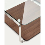Couchtisch Tarsel aus gehärtetem Glas sowie Platte aus Nussbaumfurnier mit Gestell aus gebürstetem Edelstahl 140 x 60 cm von Kave Home – Bild 9