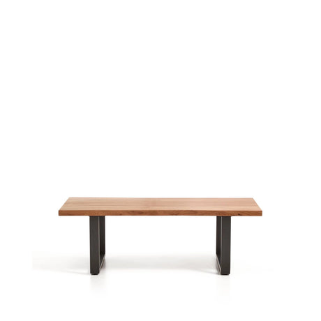 Couchtisch Uxue aus massivem Akazienholz mit Beinen aus schwarzem Stahl 130 x 64 cm von Kave Home – Bild 1