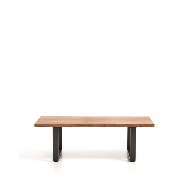 Couchtisch Uxue aus massivem Akazienholz mit Beinen aus schwarzem Stahl 130 x 64 cm von Kave Home – Bild 1