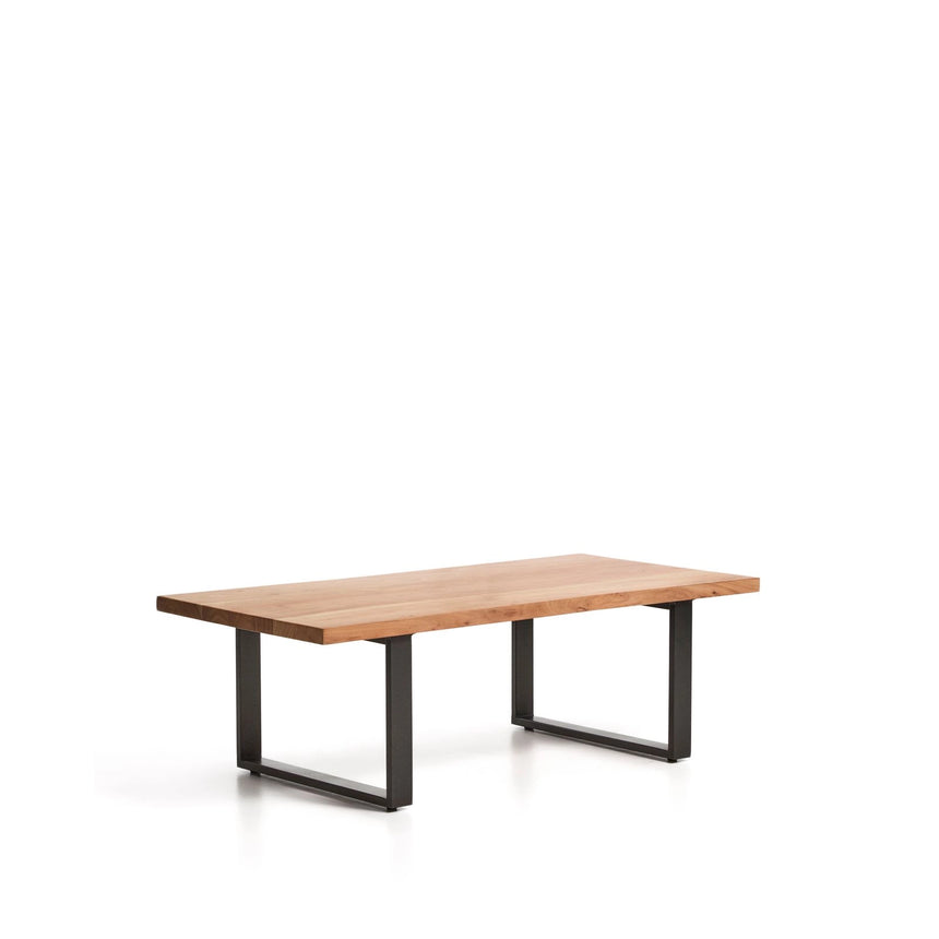 Couchtisch Uxue aus massivem Akazienholz mit Beinen aus schwarzem Stahl 130 x 64 cm von Kave Home – Bild 3
