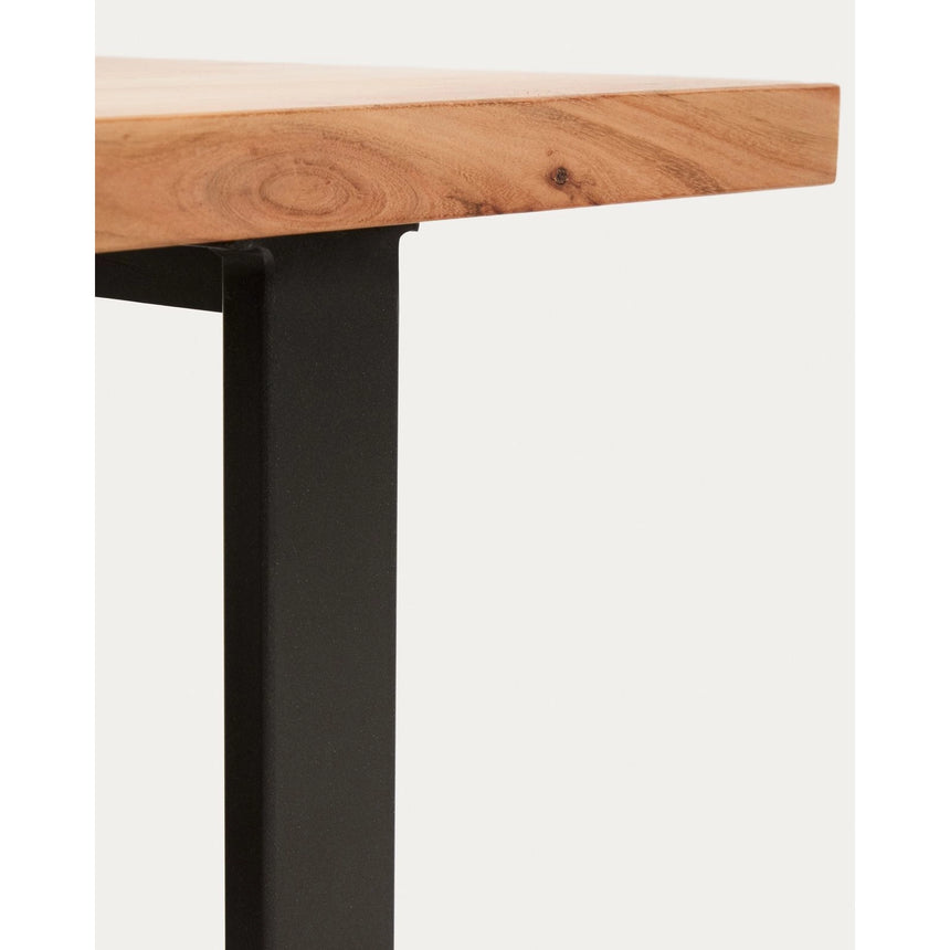 Couchtisch Uxue aus massivem Akazienholz mit Beinen aus schwarzem Stahl 130 x 64 cm von Kave Home – Bild 7