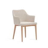 Croft Stuhl mit beiger Chenille und Beinen aus massiver Esche von Kave Home – Produktbild 1