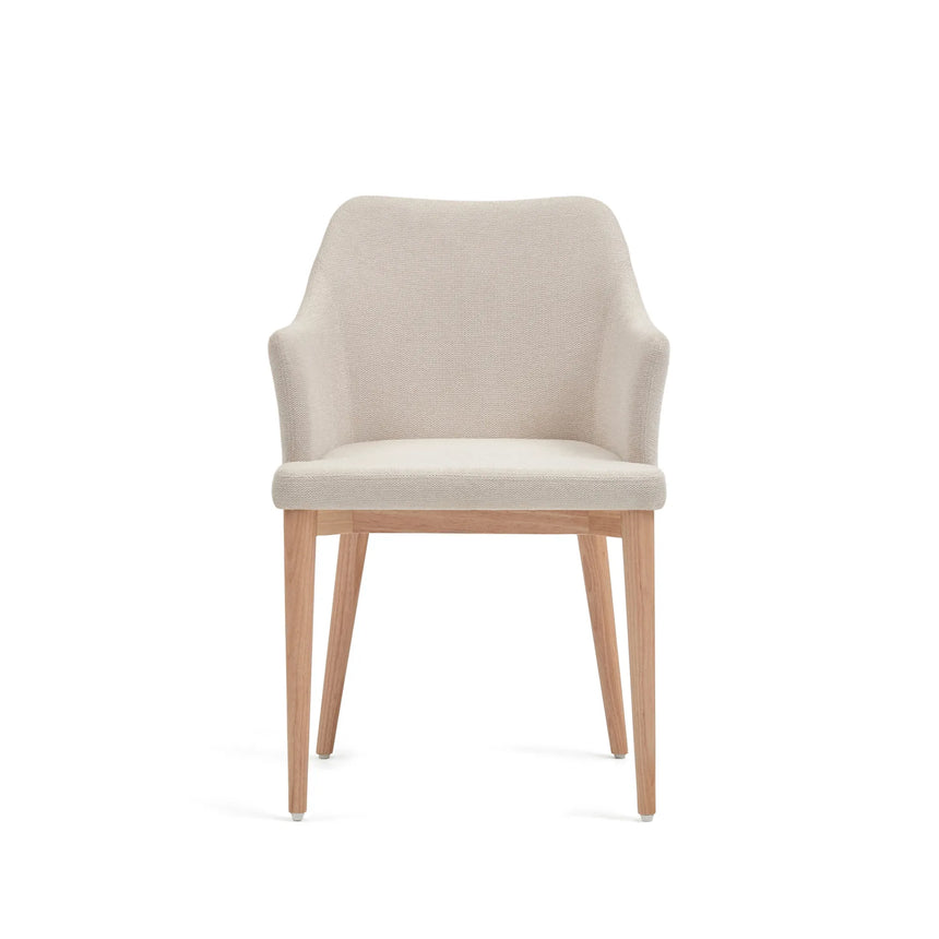 Croft Stuhl mit beiger Chenille und Beinen aus massiver Esche von Kave Home – Produktbild 6