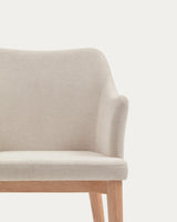 Croft Stuhl mit beiger Chenille und Beinen aus massiver Esche von Kave Home – Produktbild 8