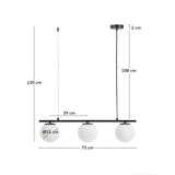 Deckenleuchte Brisia aus Metall mit schwarzem Finish und drei Glaskugeln Ø15 cm von Kave Home – Bild 3