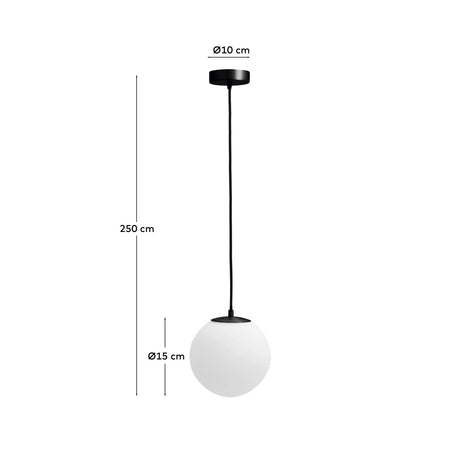 Deckenleuchte Brisia aus Metall mit schwarzem Finish und einer Glaskugel Ø15 cm von Kave Home – Bild 3