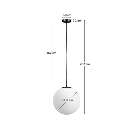 Deckenleuchte Brisia aus Metall mit schwarzem Finish und einer Glaskugel Ø30 cm von Kave Home – Bild 3