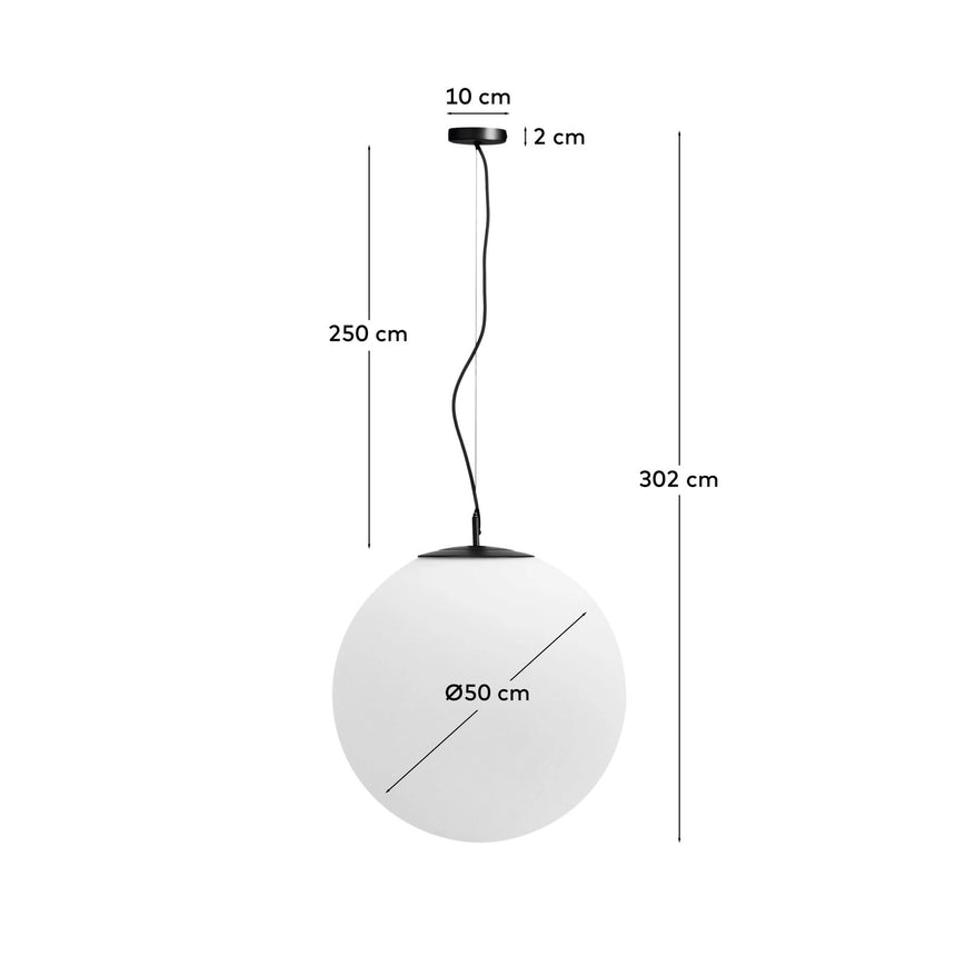Deckenleuchte Brisia aus Metall mit schwarzem Finish und einer Glaskugel Ø50 cm von Kave Home – Bild 3