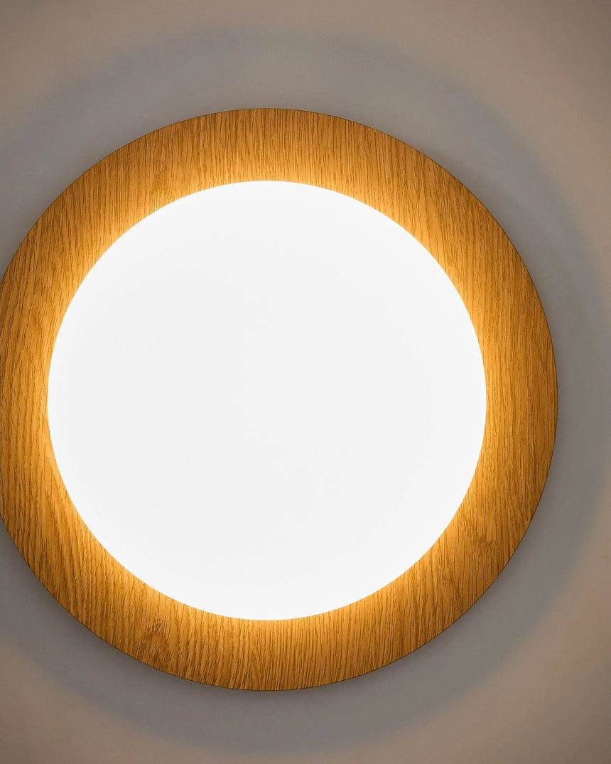 Deckenleuchte Novae aus gebürstetem Stahl in Holzoptik und mattiertem Glas, Ø 40 cm von Kave Home – Bild 4