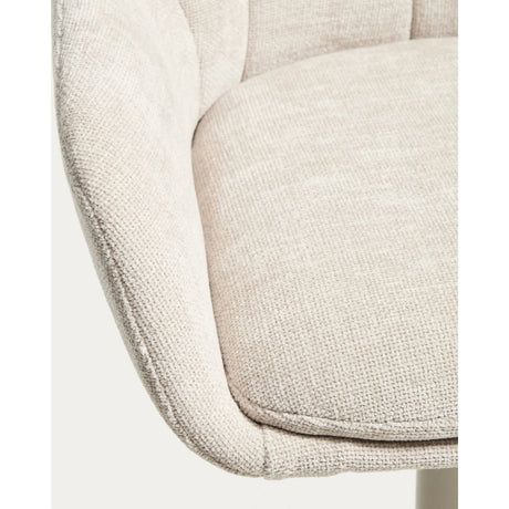 Drehhocker Dorina mit Chenille und Stahlbeinen von Kave Home – Bild 13