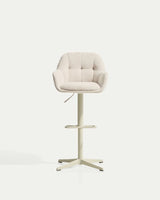 Drehhocker Dorina mit Chenille und Stahlbeinen von Kave Home – Bild 3