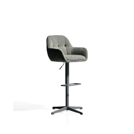 Drehhocker Dorina mit grüner Chenille und Stahlbeinen mit grünem Finish von Kave Home – Bild 1