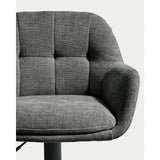 Drehhocker Dorina mit grüner Chenille und Stahlbeinen mit grünem Finish von Kave Home – Bild 10