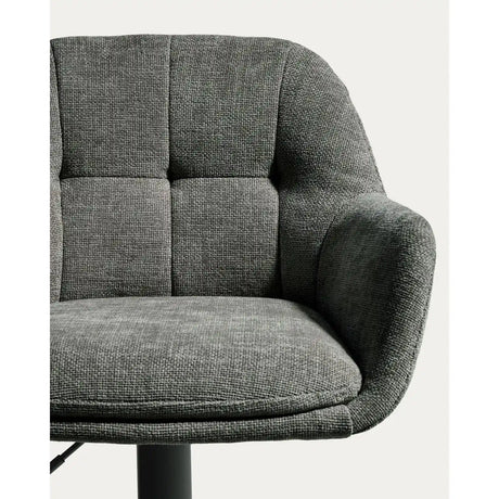 Drehhocker Dorina mit grüner Chenille und Stahlbeinen mit grünem Finish von Kave Home – Bild 10