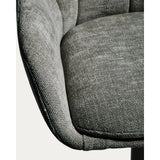 Drehhocker Dorina mit grüner Chenille und Stahlbeinen mit grünem Finish von Kave Home – Bild 12