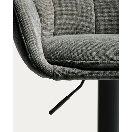 Drehhocker Dorina mit grüner Chenille und Stahlbeinen mit grünem Finish von Kave Home – Bild 13