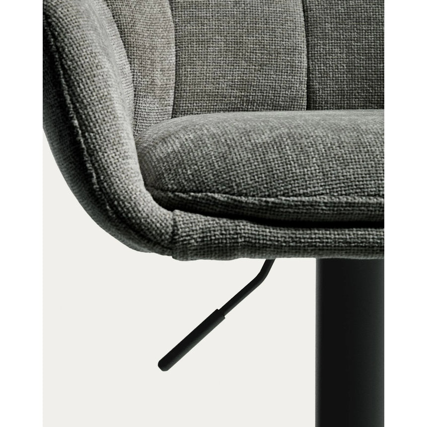 Drehhocker Dorina mit grüner Chenille und Stahlbeinen mit grünem Finish von Kave Home – Bild 13