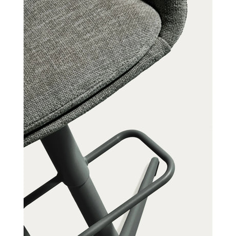 Drehhocker Dorina mit grüner Chenille und Stahlbeinen mit grünem Finish von Kave Home – Bild 14
