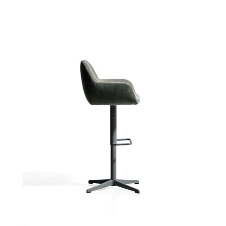 Drehhocker Dorina mit grüner Chenille und Stahlbeinen mit grünem Finish von Kave Home – Bild 4