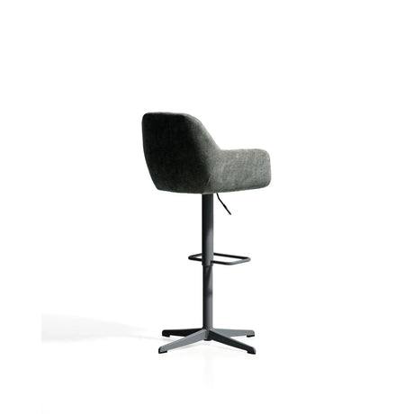 Drehhocker Dorina mit grüner Chenille und Stahlbeinen mit grünem Finish von Kave Home – Bild 5