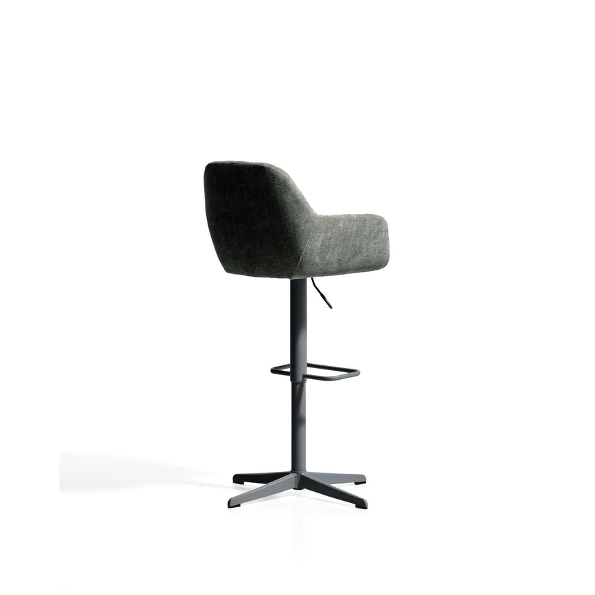 Drehhocker Dorina mit grüner Chenille und Stahlbeinen mit grünem Finish von Kave Home – Bild 5