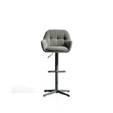 Drehhocker Dorina mit grüner Chenille und Stahlbeinen mit grünem Finish von Kave Home – Bild 6