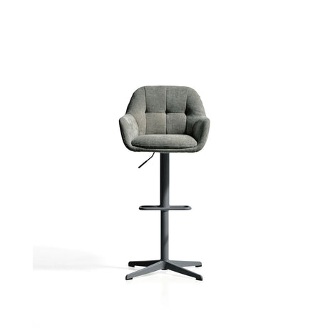 Drehhocker Dorina mit grüner Chenille und Stahlbeinen mit grünem Finish von Kave Home – Bild 6