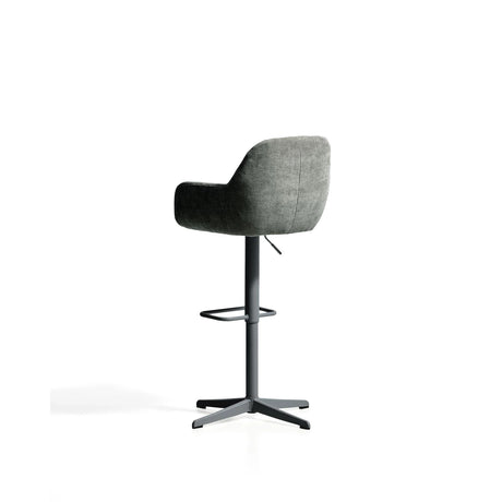 Drehhocker Dorina mit grüner Chenille und Stahlbeinen mit grünem Finish von Kave Home – Bild 7