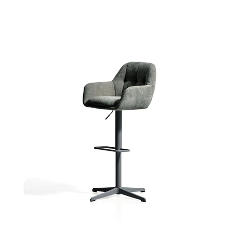 Drehhocker Dorina mit grüner Chenille und Stahlbeinen mit grünem Finish von Kave Home – Bild 9