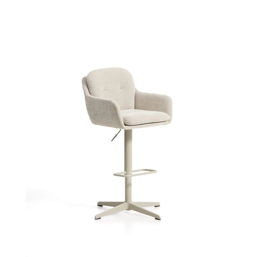 Drehhocker Lexa mit Chenille und Stahlbeinen, verschiedene Finishes von Kave Home – Bild 1