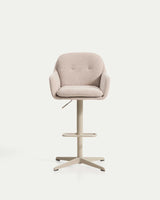 Drehhocker Lexa mit Chenille und Stahlbeinen, verschiedene Finishes von Kave Home – Bild 3